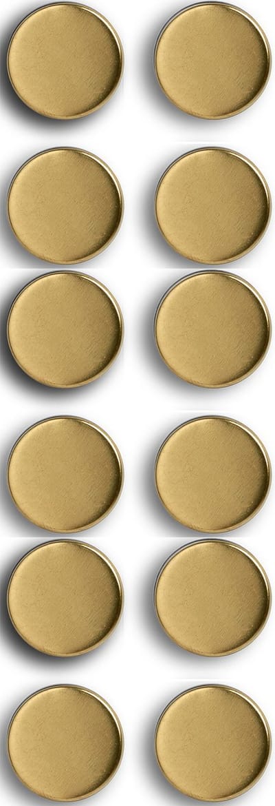 Zeller Magneten - extra sterk - 12x stuks - goud - 2 cm - voor whiteboard en koelkast