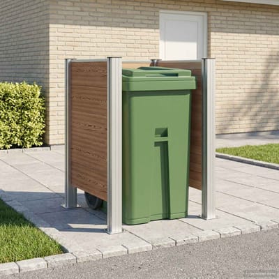 vidaXL - Afvalbak - Schutting - Bruin - 85 - x - 85 - x - 115 - cm - Aluminium - en - WPC