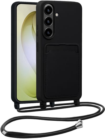 Hoesje Geschikt voor Samsung S26 Hoesje Met Koord Siliconen Case - Hoes Geschikt voor Samsung Galaxy S26 Backcover Met Afneembaar Koord - Zwart
