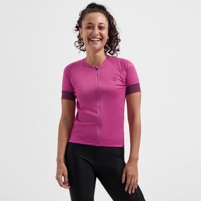 Rogelli Modesta Dames Fietsshirt - Korte mouw - Lange rits - Roze