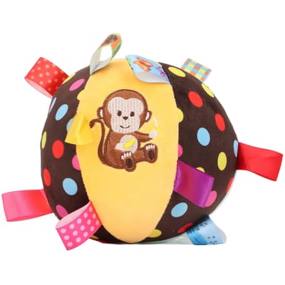 Cloche Peluche Football Interactif Soulager l'Ennui Chien Peluche Ballon de Football avec Sangle pour Type Chiot yellow