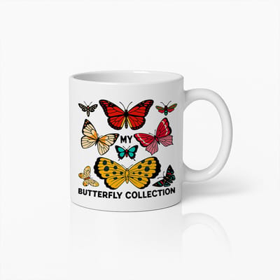 Mijn Vlindercollectie Mok – Prachtig Kleurrijk Vlinder Ontwerp, Perfect Cadeau voor Natuur- en Insectenliefhebbers