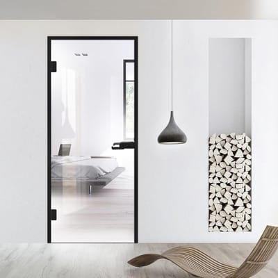 Glazen Binnendeur - Scharnierende Deur - Licht Doorlaten - Veiligheidsglas - 70x198 cm - Zwart
