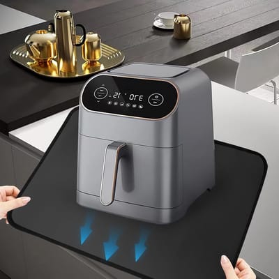 Candala Hittebestendige onderlegger 60 x 40 cm van glasvezel met siliconencoating voor keukenwerkbladen, beschermt tegen hitte tot 500 °C, antislip en waterdicht, luchtfriteuses, koffiezetapparaten,