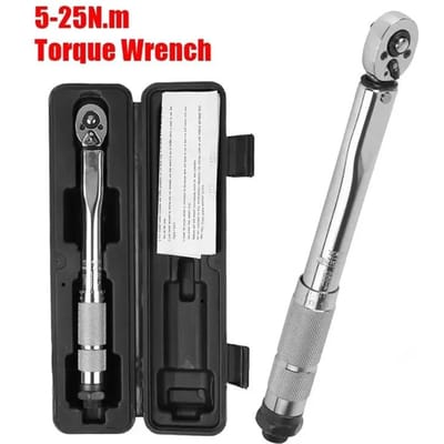 5-25N.m Micromètre Outil de Démontage Voiture Moto Professionnel Clé Dynamométrique Réglable 1/4'' Entraînement Clé Outil à Main Torque wrench black