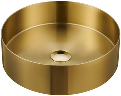 Saniclass ONE Waskom - 36x36x11cm - RVS - Geborsteld messing (goud)