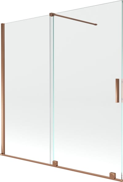 Mexen Velar badwand 2-delig schuifbaar 160 x 150 , transparant, roségoud - 896-160-000-01-60