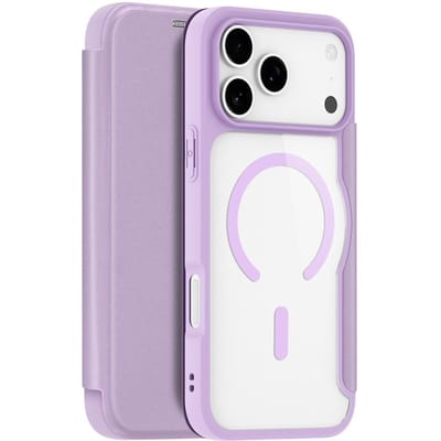 Dux Ducis Hoesje - Geschikt voor iPhone 17 Pro Max Hoesje - Dux Ducis Skin X Pro Series Book Case - MagSafe Compatible - Lavendel