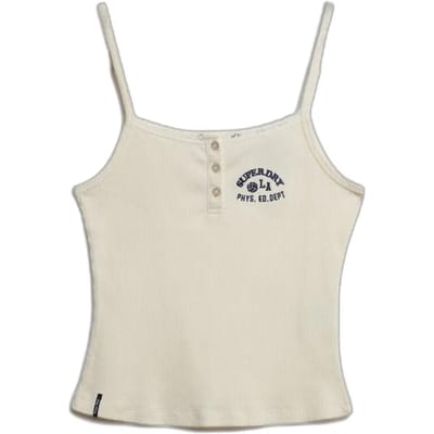 Superdry Athletic Embroider Button Mouwloos T-shirt Wit 2XS Vrouw