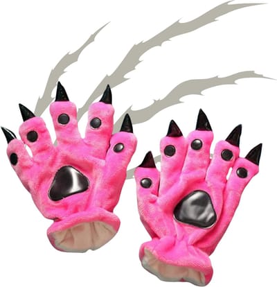 BoefieBoef Paars Dinosaurus Klauw Kinderhandschoenen – One Size Kinderen – Warme Winter Dieren Wanten voor Peuters & Kleuters – Cosplay, Halloween & Carnaval Accessoire – Uniek Dierenpoot & Monster Design – Jongens & Meisjes Cadeau – Dierenpak