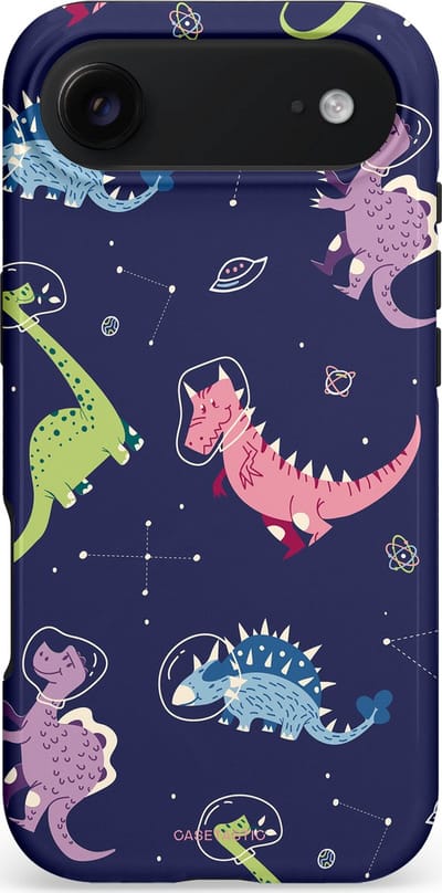 Casetastic hoesje geschikt voor Apple iPhone Air - MagSafe - Dubbellaagse bescherming - Rex in de ruimte - Fashion Case - Donkerblauw Groen Lavendel