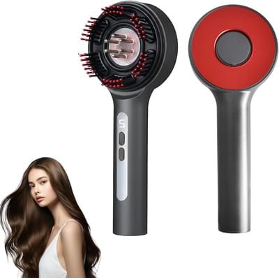 2-in-1 Elektrische Hoofdmassageborstel met Verlichting, 5 Snelheden, Waterdicht en 360° Massage voor Haarverzorging en Ontspanning, Perfect Cadeau voor Iedereen