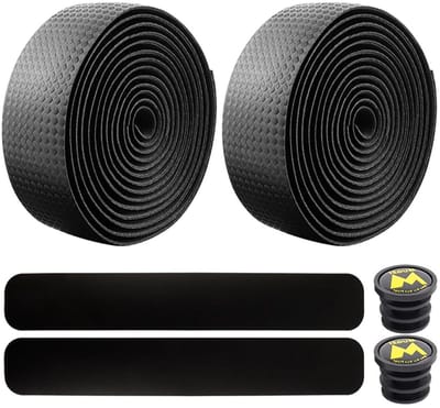 Fietshandvat Tape voor Racefietsen en MTB's - Antislip, Schokabsorberend, Inclusief Maskertape en Stoppers, 200 x 3cm, 1 Paar