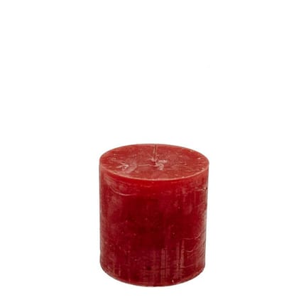 Branded By luxe gekleurde stompkaars in de kleur Rood 10 x 10 cm met wel 110 branduren