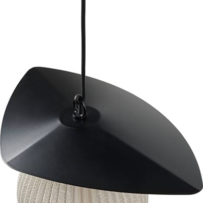 Gubi buiten hanglamp Satellite, 45x27cm, zwart/crèmewit