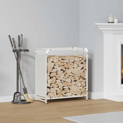 vidaXL - Brandhoutrek - 60x28x65 - cm - koudgewalst - staal - wit