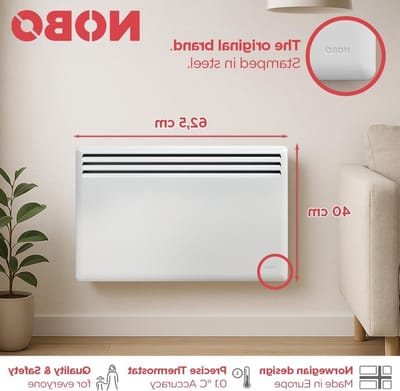 Elektrische Wandradiator - Convector Verwarming - Ruimte Verwarmen - Intelligente Thermostaat - 750 Watt - Wit