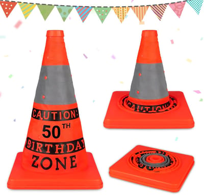 Dailygoods- Veiligheidskegel 50e verjaardag - Verjaardag decoratie