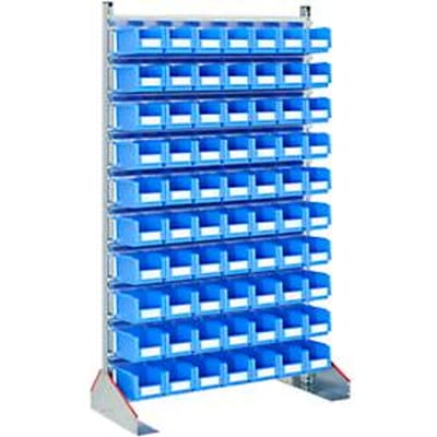 Staand magazijnrek enkelzijdig, B 1130 x D 500 x H 1885 mm, 70 x 3 l, blauw