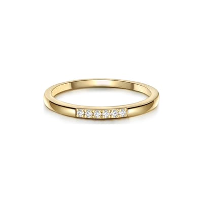 Gems München Dames Dames ring 925 sterling zilver zirconia 50 Goud 32021156