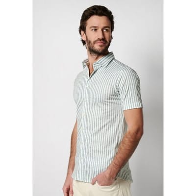 Desoto Overhemd Stripes Short Sleeve Ocean / male