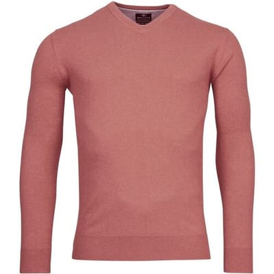 Baileys Trui Uni V-Neck Cotton Single Knit Zalm / male