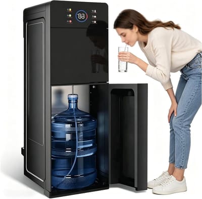Waterkoeler Dispenser - Drankfontein - Direct Warm Water - Onderlangs Vullen - 5 Temperatuurinstellingen - Zwart