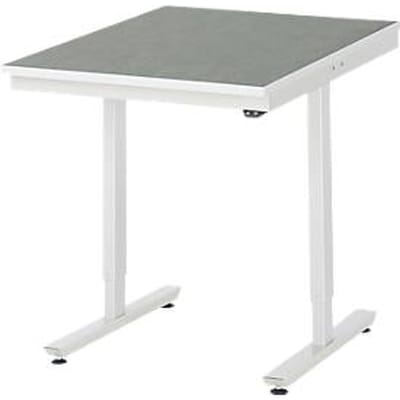 Rau werktafel Adlatus, elektrisch in hoogte verstelbaar, 25 mm spaanplaat, bekleding linoleum, 150 kg, B 750 x D 1000 x H 720-1120 mm, lichtgrijs/lichtgrijs