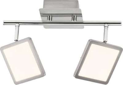 BRILLIANT lamp Uranus LED spot buis 2-bladig ijzer / wit | 2x 5W LED geïntegreerd (SMD), (500lm, 3000K) | Schaal A ++ tot E | Hoofden draaien