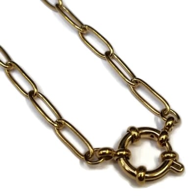 Aramat Jewels | Bedelketting | Gouden Stainless Steel Bedelketting | 45cm |45cm |4mm | Staal | Volwassenen | Verkleurd niet