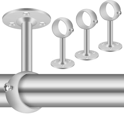 Zware Gordijnstanghouder 32 mm - Set van 4 - Roestvrij Staal - Plafondmontage