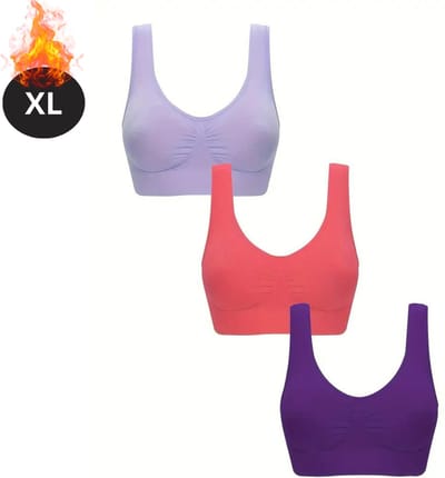 Bovista BH Set Zonder Beugel - Zonder Bandjes - Push-up Bh's - Comfort Beha - Comfortabel - Sterk - Dames - 3 Pack - Gemengd 7 - Maat XL