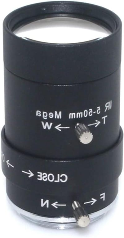 Microscooplens - Varifocale lens - Beveiligingscamera's - Handmatige Iris - 5-50 mm - Zwart