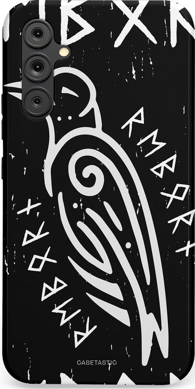 Casetastic Hoesje Geschikt voor Samsung A34 (5G) - Stijlvolle Beschermende Duo-layer Case - Runische Symboliek