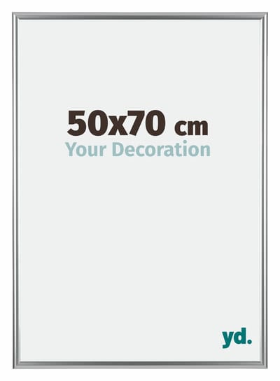 Your Decoration - Fotolijst 50x70 cm - Kunststof - Zilver - Bordeaux