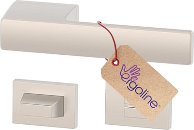 ERGO line MAGNUM – Massief design deurbeslag, Mat Vernikkeld (Geborsteld), Deurklinkgarnituur Binnendeur, Deurkruk Set- met WC-rozet voor toilet/badkamer, Deurgrepen voor deuren, klinkpaar