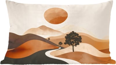 Sierkussens - Kussentjes Woonkamer - 60x40 cm - Zon - Heuvels - Boom - Abstract