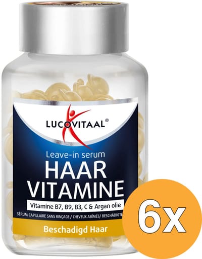 6x Lucovitaal Leave-in Serum Vitamine - Beschadigd Haar (25 twist capsules)