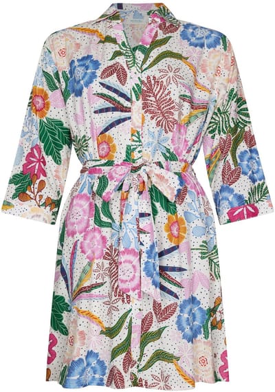 MyRebelle - Jurk - Tropic Blush - Viscose - Multi - Doorknoop - Maat 48