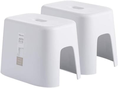 Badkamer Kruk - Douchekruk Antislip - Veilig Baden - Met Lekkende Gaten - 32 x 23 x 23.5 cm - Wit