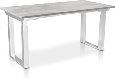 Zit-sta bureau elektrisch verstelbaar - MRC PRO SOLID NEN-EN 527 | 120 x 80 cm | Frame wit - blad betonlook | memory functie met USB | 200kg draagvermogen