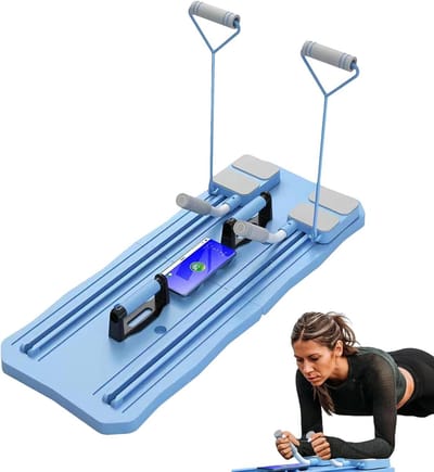 Pilates Trainingsbord - Fitness Bord - Total Body Training - Inclusief telefoonhouder - Opvouwbaar - Blauw