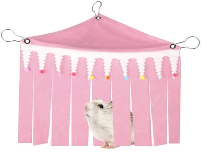 Dailygoods- Cavia Schuilplaats All-Season - Hangmat met Kwastje - Schuilplek voor Kleine Dieren - Zachte Flanellen Stof - Metalen Haken - Rustige Omgeving
