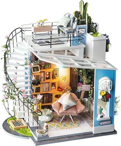 Robotime Rolife Dora's Loft DG12 - Houten Modelbouw - Poppenhuis met LED licht - DIY