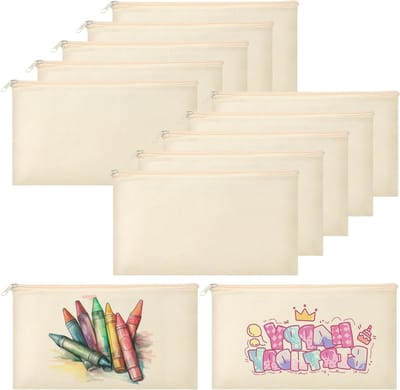 12 Stuks DIY Stofzakken voor Schilderen, Kleine Make-up Tas, Leuke Lege Stofzakken voor Kinderen en Feestjes