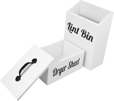 Opbergbox Droogtrommeldoekjes - Was Organizer - Huishoudelijke Ordening - Magnetische Bevestiging - 26x18x9cm - Wit