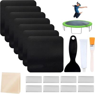 Trampoline Reparatie Set - Matten Plakker - Gaten Dichten - Compleet Inclusief Lijm - 10x10 cm - Set 2