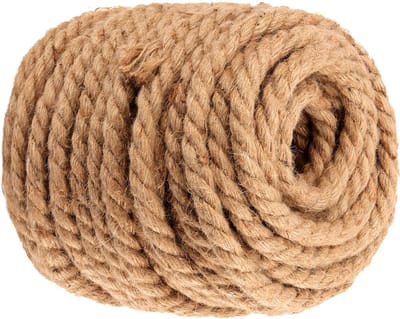 Natuurlijke Jute Touw 20m x 12mm - Dikke Gevlochten Jute Touw voor Knutselen, Tuinieren en Verpakking