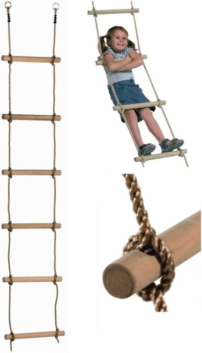 Speelgoed touwladder met 6 treden voor speeltoestellen - 210 cm