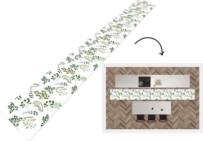 Keukenloper - Keukenmat - Kruiden - Eucalyptus - Design - 400x50 cm - Keuken vloerkleed
